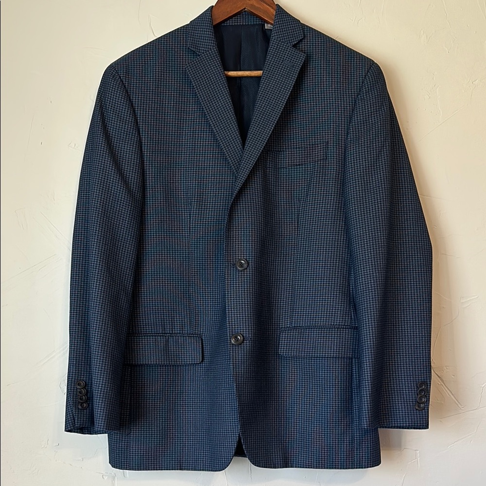 Men's Michael Kors Blue Checkered Blazer